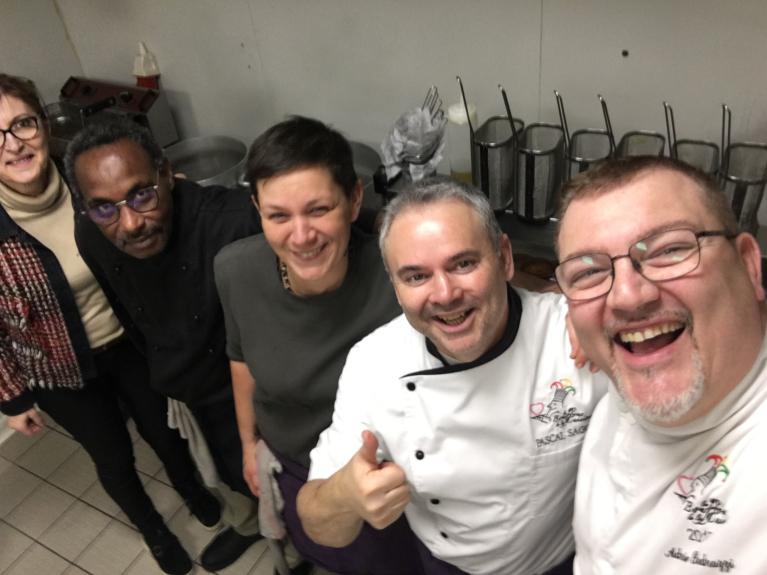 Adrien Pedrazzi (Pronto Al Gusto), Pascal Sagot (International Pirvate Chef), Chris Sénécal, Abbou et Marina Gobbo (Directrice)
